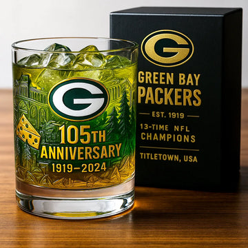 NFL Team🔥Green Bay Packers 105th Anniversary Whiskey Glass